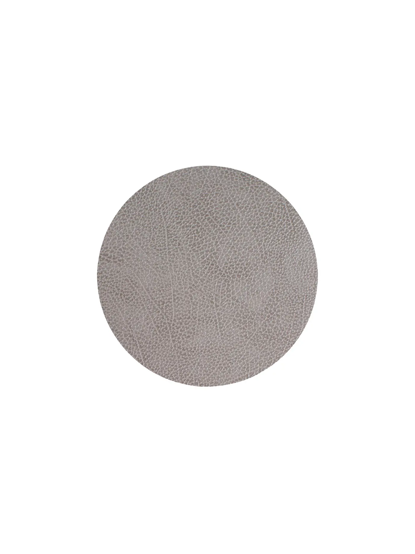 LIND DNA | Leder-Untersetzer rund Hippo 10cm  Curry | grau